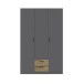 Drehtürenschrank >TROYANDA< in grau / Flagstaff Eiche - 135,6x210,5x54,2cm B/H/T