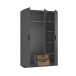 Drehtürenschrank >TROYANDA< in grau / Flagstaff Eiche - 135,6x210,5x54,2cm B/H/T