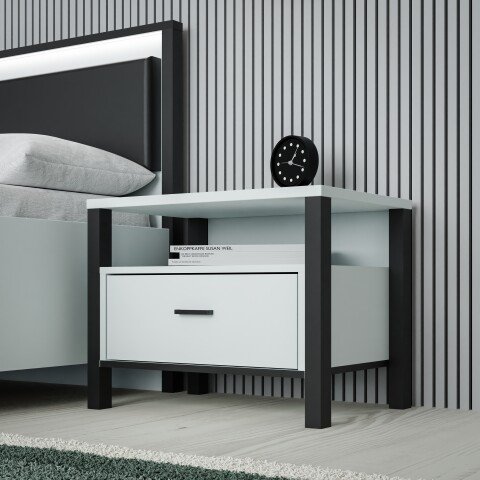Nachtkommode >HIGH ROCK< in Secret grey - 54,8x48,7x40,2cm (BxHxT)