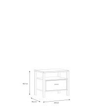 Nachtkommode >HIGH ROCK< in Secret grey - 54,8x48,7x40,2cm (BxHxT)