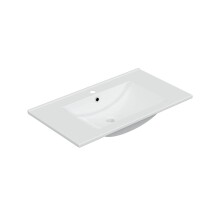 Badezimmer-Set >VERONA< in Eiche/Weiß Hochglanz - 80x80x45 (BxHxT)