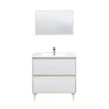 Badezimmer-Set >VERONA< in Eiche/Weiß...