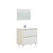 Badezimmer-Set >VERONA< in Eiche/Weiß Hochglanz - 80x80x45 (BxHxT)