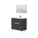 Badezimmer-Set >LOTTO< mit Spiegel und Waschbecken in anthrazit - 80x80x45 (BxHxT)