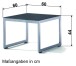 Gartentisch >Lounge< in eisengrau, Spraystone Glasplatte - 60x44x60cm (BxHxT)