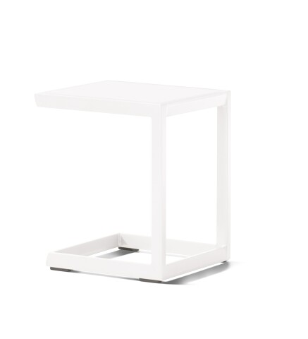 Beistelltisch >Lounge< in weiß, Aluminium - 45x50x35cm (BxHxT)