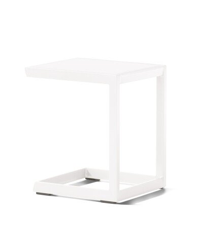 Beistelltisch >Lounge< in weiß, Aluminium - 45x50x35cm (BxHxT)