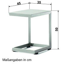 Beistelltisch >Lounge< in weiß, Aluminium - 45x50x35cm (BxHxT)