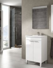 Badezimmer-Set >KONCEPT< in weiß glänzend - 50x80x40 (BxHxT)