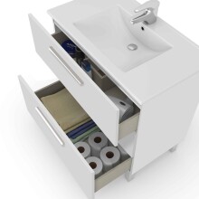 Badezimmer-Set >ATHENA< in weiß glänzend - 80x86x45 (BxHxT)