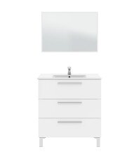 Badezimmer-Set >ATHENA< in weiß glänzend - 80x86x45 (BxHxT)