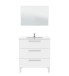 Badezimmer-Set >ATHENA< in weiß glänzend - 80x86x45 (BxHxT)