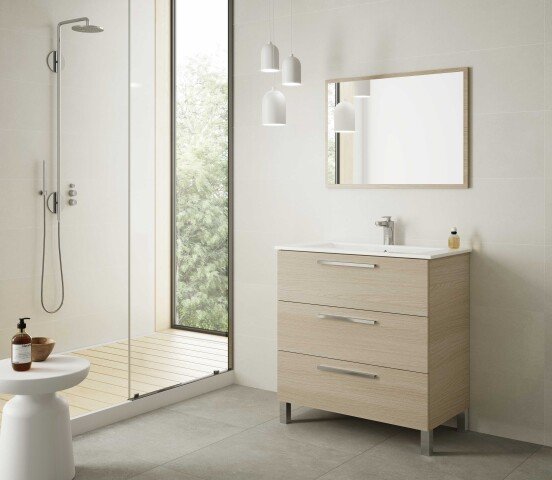 Badezimmer-Set >ATHENA< in Eiche - 80x86x45 (BxHxT)