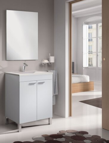 Badezimmer-Set >LC1< in weiß glänzend - 60x80x45 (BxHxT)
