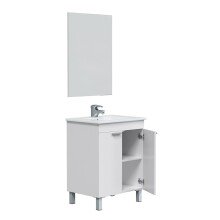 Badezimmer-Set >LC1< in weiß glänzend - 60x80x45 (BxHxT)