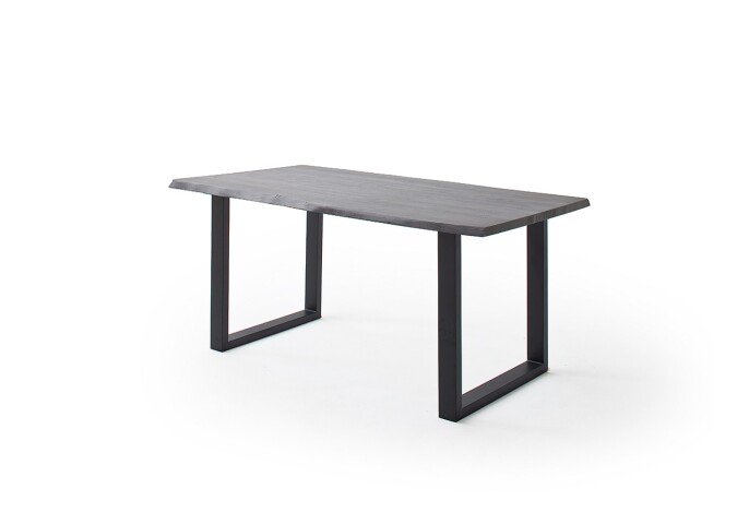 Baumkantentisch >Calabria< in Akazie grau  / anthrazit - 200x77,5x100 (BxHxT)