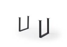 Baumkantentisch >Calabria< in Akazie grau  / anthrazit - 220x79,5x100 (BxHxT)