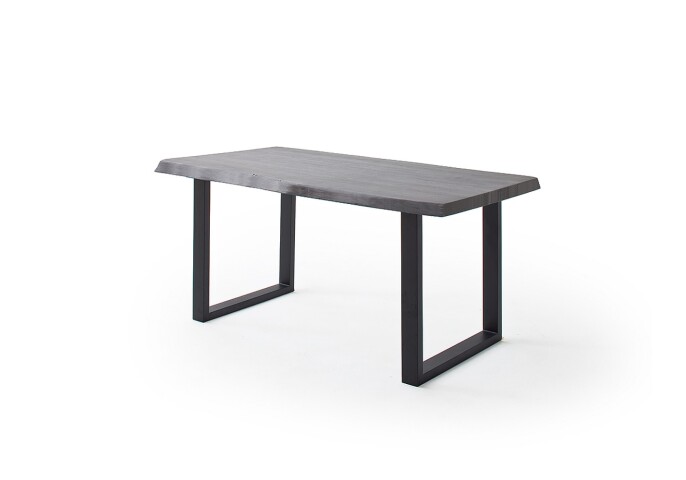 Baumkantentisch >Calabria< in Akazie grau  / anthrazit - 240x79,5x100 (BxHxT)