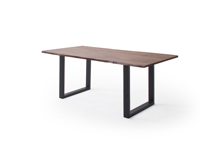 Baumkantentisch >Calabria< in Akazie walnuss/anthrazit - 160x76,5x90 (BxHxT)