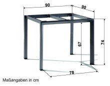 Tischgestell >Freesystem< in Graphit, Aluminium -...