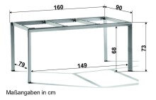 Tischgestell >Freesystem< in Eisengrau, Aluminium -...