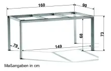 Tischgestell >Freesystem< in Eisengrau, Aluminium -...