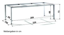 Tischgestell >Freesystem< in Graphit, Aluminium -...