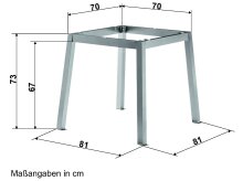 Tischgestell >Loft Polytec< in Graphit, Aluminium - 70x73x70cm (BxHxT)