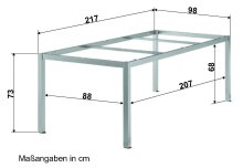 Tischgestell >Loft Polytec< in Graphit, Aluminium - 217x73x98cm (BxHxT)
