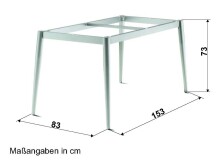 Tischgestell >Loft Polytec< in graphit, Aluminium - 140x73x70cm (BxHxT)