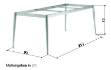 Tischgestell >Loft Polytec< in graphit, Aluminium - 200x73x80cm (BxHxT)