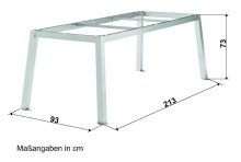 Tischgestell >Loft Polytec< in graphit, Aluminium - 200x73x80cm (BxHxT)