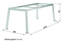 Tischgestell >Loft Polytec< in eisengrau, Aluminium - 200x73x80cm (BxHxT)