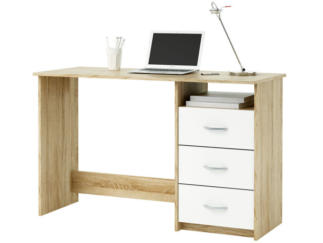 Schreibtisch "Florian" Sonoma-Eiche/Weiß