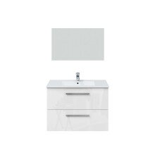 Badezimmer-Set >ARUBA< in weiß glänzend/Weiß lackiert - 80x57x45 (BxHxT)