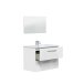 Badezimmer-Set >ARUBA< in weiß glänzend/Weiß lackiert - 80x57x45 (BxHxT)