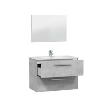 Badezimmer-Set >ARUBA< in Beton-Grau - 80x57x45 (BxHxT)