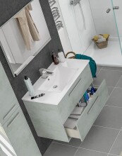 Badezimmer-Set >ARUBA< in Beton-Grau - 80x57x45 (BxHxT)
