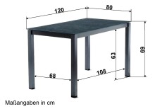 Tischgestell >Lounge< in graphit, Aluminium -...