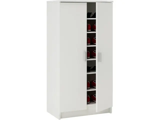 Schuhschrank >Elvira< in Weiß - 54.6x108.4x35.3cm (BxHxT)