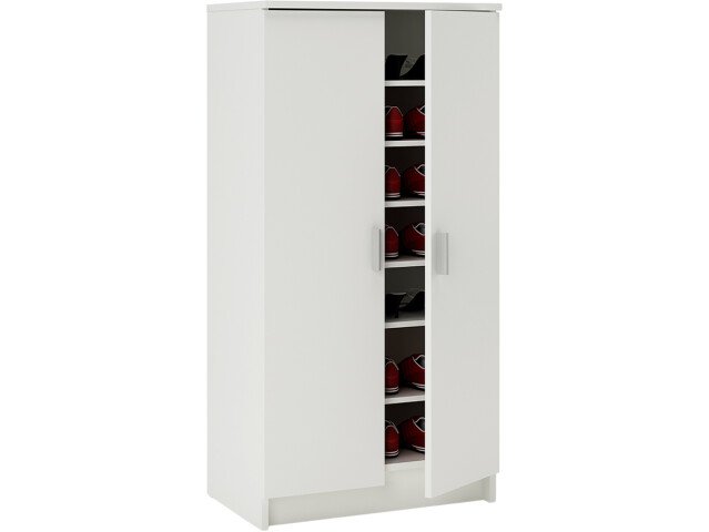 Schuhschrank >Elvira< in Weiß - 54.6x108.4x35.3cm (BxHxT)
