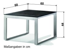 Gartentisch >Lounge< in Beton dunkel, graphit - 60x44x60 (BxHxT)