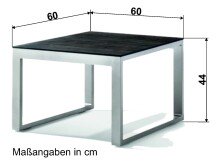 Gartentisch >Lounge< in Beton dunkel, eisengrau -...