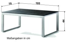 Gartentisch >Lounge< in Beton dunkel, graphit -...