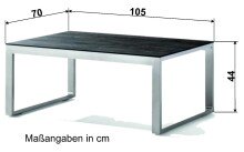 Gartentisch >Lounge< in Beton dunkel, graphit - 105x44x70 (BxHxT)
