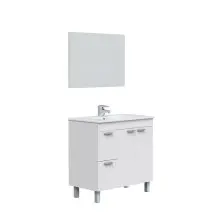 Badezimmer-Set >AKTIVA< in weiß glänzend - 80x80x45 (BxHxT)