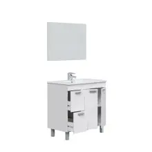 Badezimmer-Set >AKTIVA< in weiß glänzend - 80x80x45 (BxHxT)