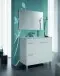 Badezimmer-Set >AKTIVA< in weiß glänzend - 80x80x45 (BxHxT)