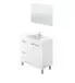 Badezimmer-Set >AKTIVA< in weiß glänzend - 80x80x45 (BxHxT)
