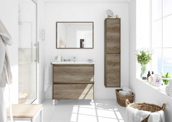 Badezimmer-Set >DAKOTA< in Nordik - 80x80x45 (BxHxT)